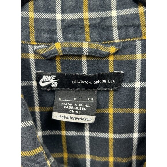 Nike SB NOYFB Plaid Flannel Shirt Mens Small Long Sleeve Button Up Skateboarding - Picture 4 of 7